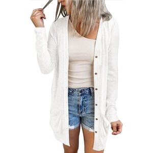 NENONA‎ Women's Open-Front-Lightweight-Long-Cardigan Button Down Sz XL